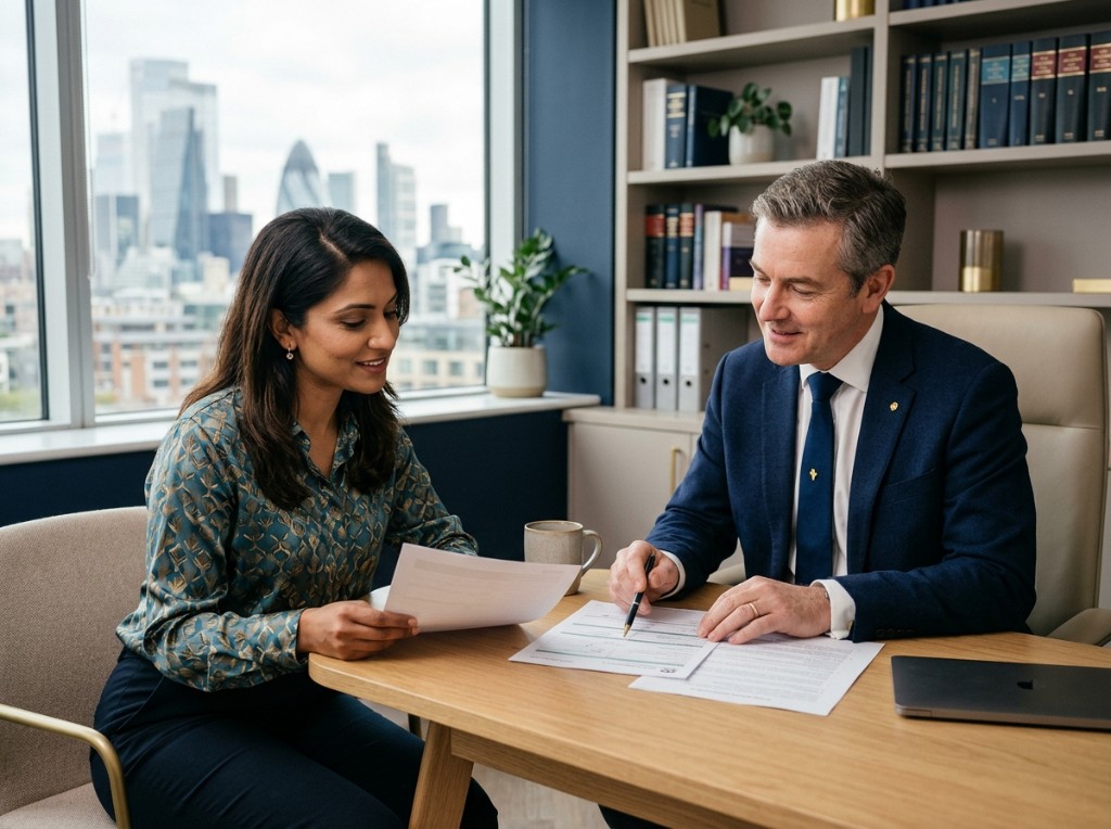 BHB Law immigration solicitors reviewing a client case together